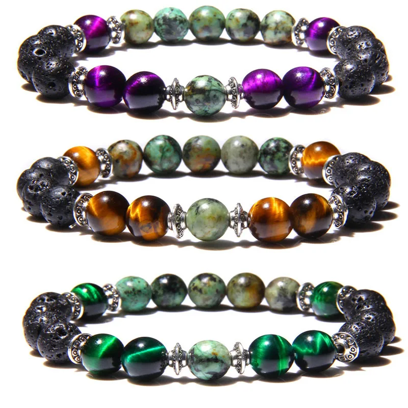 Мужской браслет с бусинами винтажный женский и мужской браслет|Плетеные