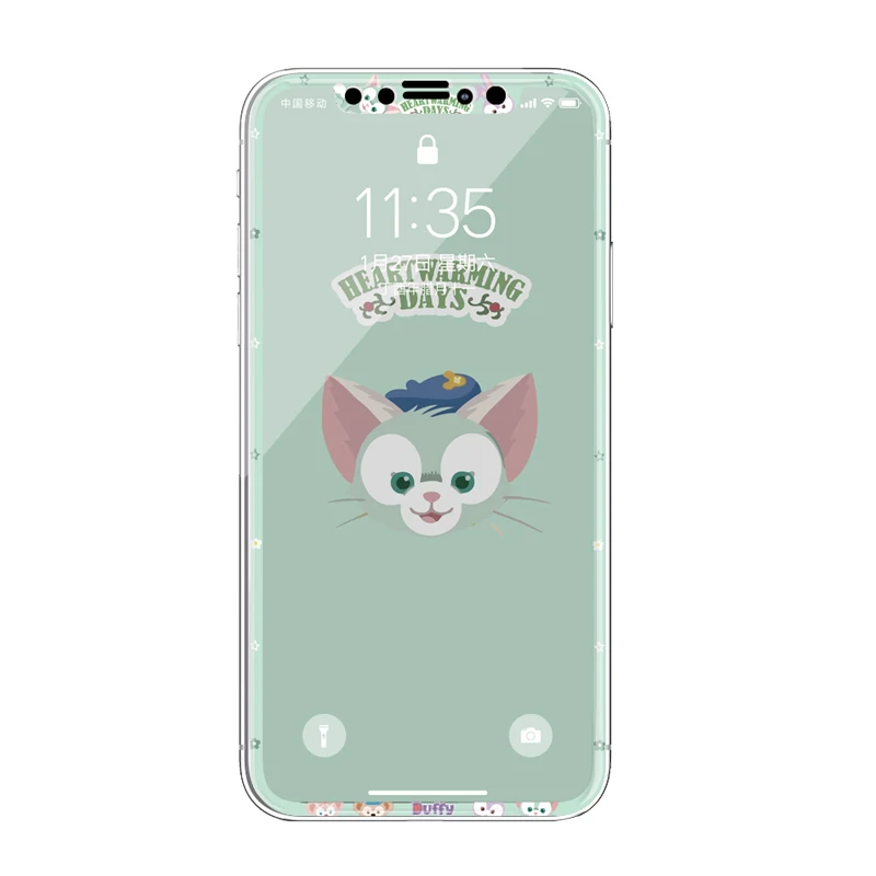 Симпатичная Передняя пленка для iphone 11pro max XS MAX, мультяшное животное, мягкий край, закаленное стекло, Защита экрана для iphone XR X/XS duffy