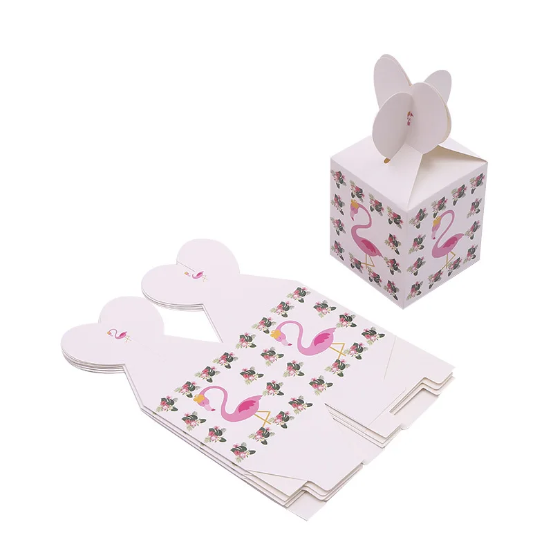 Фламинго тема бумажные тарелки и стаканы баннер салфетка Фламинго полиэтиленовая скатерть соломенная для свадьбы День рождения подарок на день рождения - Цвет: box 6pcs
