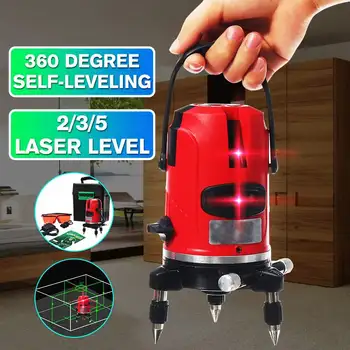 

2/3/5 Lines Laser Level Red Light Self-Leveling 360 Degree Rotary Horizontal And Vertical Cross Line Level Kit Indoor/Outdoor
