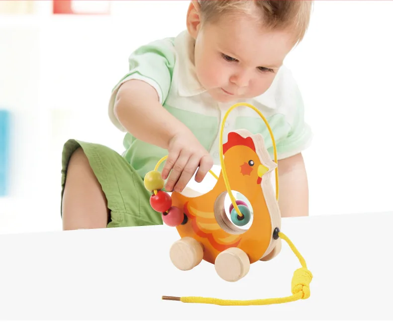 Детская развивающая игрушка, деревянная мини-игрушка из бисера в форме животного, маленькая игрушка из бисера для новорожденных мальчиков