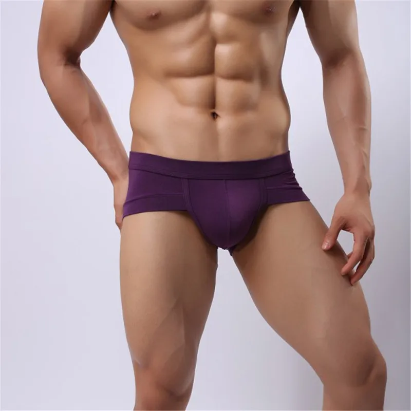 14 цветов, сексуальное мужское нижнее белье, трусы боксеры, шорты, трусы размера плюс 3XL - Цвет: Фиолетовый
