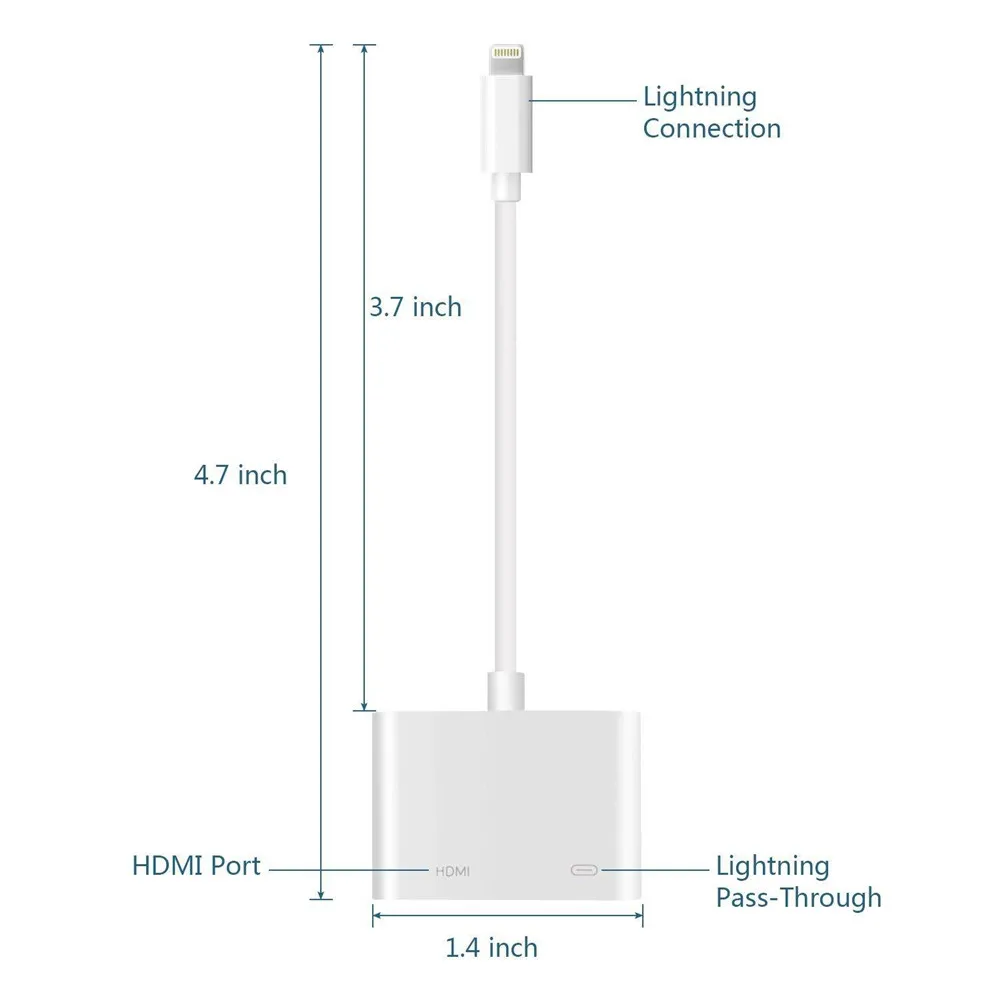Carplay цифровой ТВ тюнер Lightning в HD 1080p HDMI для apple play iPhone ios9-13 iPad mini подключение к зеркало ТВ link проектор