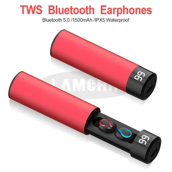 

Mini Bluetooth 5.0 Headphone 3D Stereo LED Display TWS Wireless Earphone With Mic Sports Waterproof Earbuds Auto Pairing Headset
