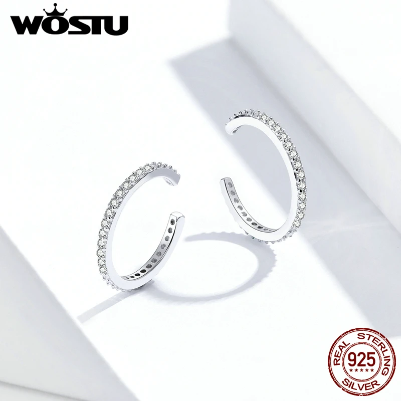 Ear Clip Earrings Round Zircon Without Piercing For Women Jewelry