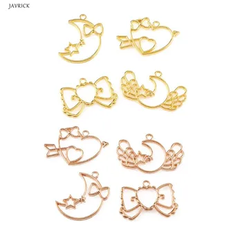 

4Pcs Moon Star Heart Bow Resin Frame Pendant Open Bezel Setting Jewelry Making