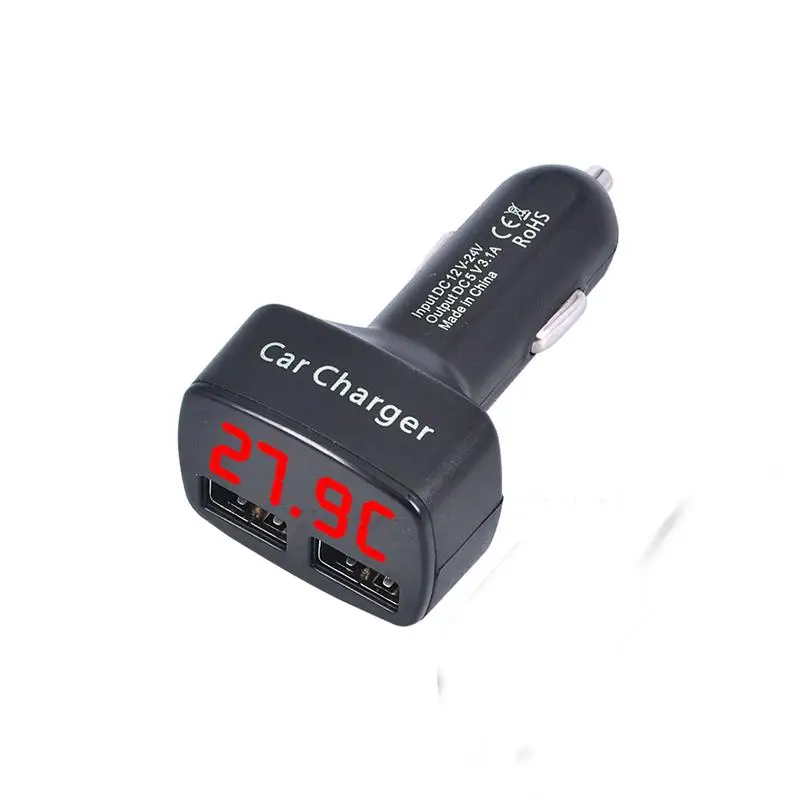 5V 3.1A USB Car Charger Dual LCD Display For Vernee Mars Thor Apollo Lite M5 Mars Pro Thor Plus E Mix 2 X X Active M6