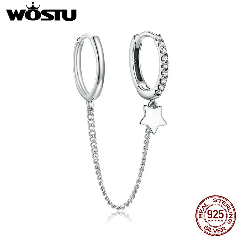 WOSTU Новое поступление серьги шепот для женщин пары 925 стерлингового серебра Terndy