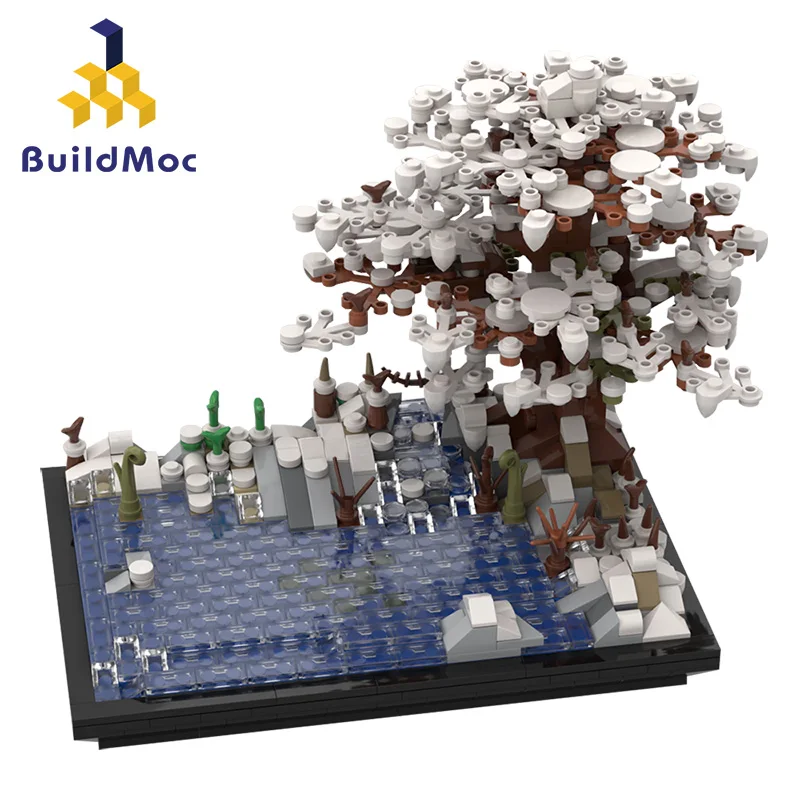 

MOC-35927 Trees by the lake Winter snow scene Children Christmas Winter Holiday Gifts Building block model toy