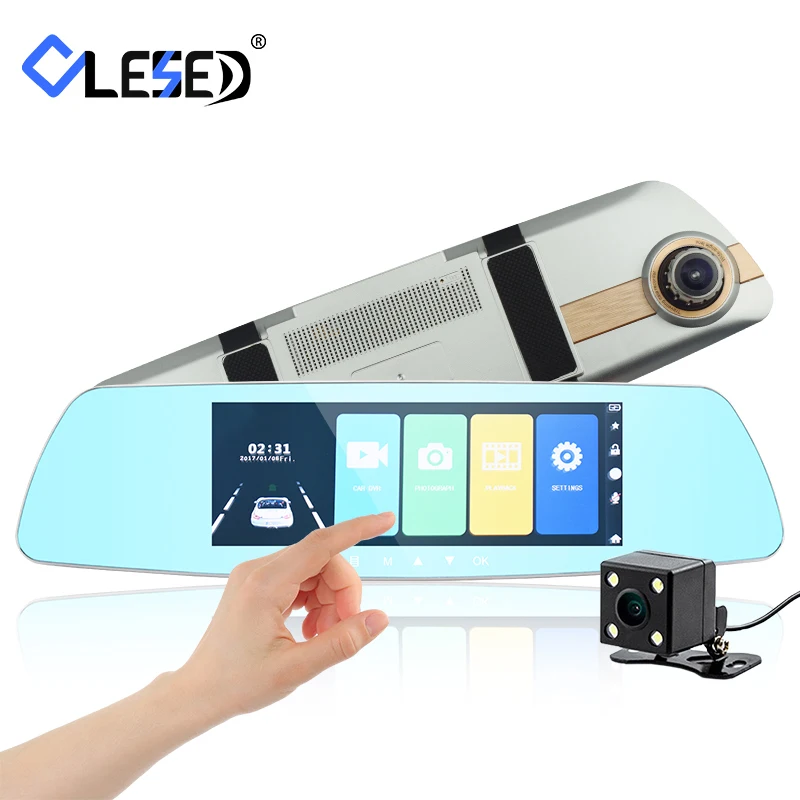 Автомобильные видеорегистраторы 7 &quotс сенсорным экраном зеркало заднего вида