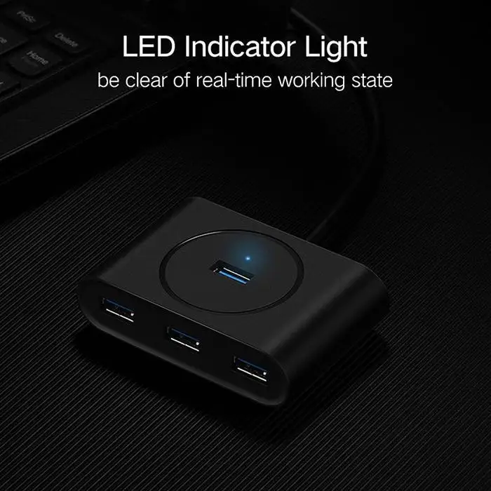 Портативный USB 3,0 концентратор 4 порта для компьютера, для ноутбука 48 см/18,9 дюймов USB черный, белый узел сплиттер