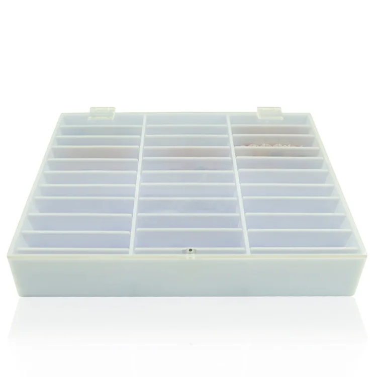 

Manicure Storage Box Empty Box Acrylic Material Finishing Box Adjustable 33 Lattice Manicure Color Card Nail Tip Display Box