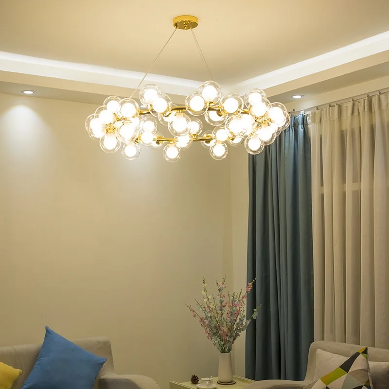 Creative ring / straight strip magic bean glass LED chandelier Residential/commercial/office/school Lighting fixture