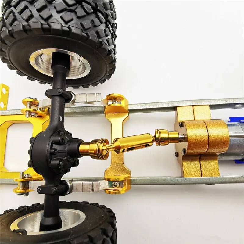 Gold Black and Silv er 1/10 Upgraded Metal RC Car Chassis Unassembled Kit for Off-Road Truck Vehicles DIY Parts