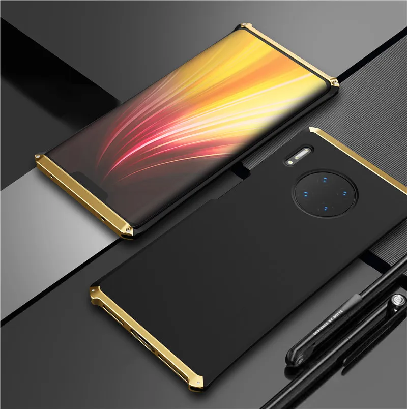Black Gold Защитный противоударный металлический чехол для телефона huawei mate 30 pro Прямая поставка полная защита ТПУ PC задняя крышка чехол для huawei mate 30 pro Capas - Цвет: Black Gold