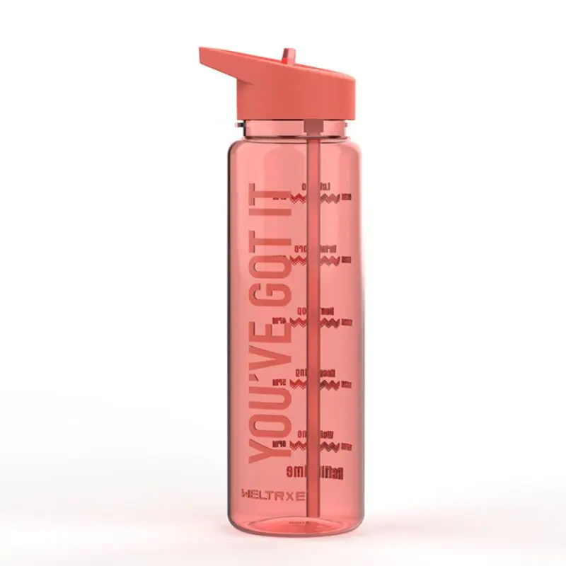 720 мл бутылка с соломинкой ручкой, BPA бесплатно многоразовое питье для путешествий бутылки фитнес велосипедные бутылки - Цвет: R