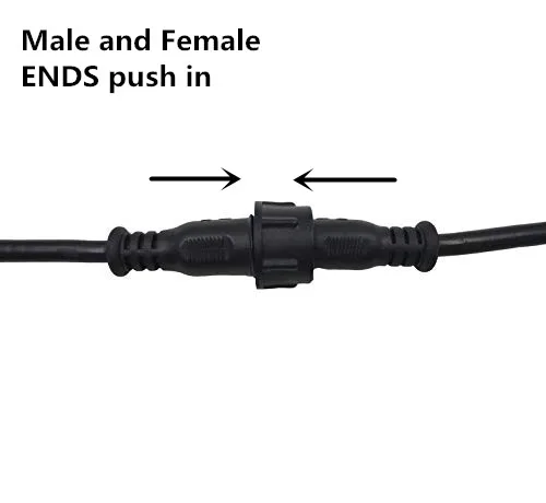 3 ядра черный водонепроницаемый pigtail, 20 см/30 см/50 см длиной каждый; мужской и женский; Мужской Разъем Диаметр: 13,5 мм/18,5 мм открытый Ip68