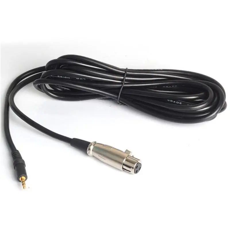 2,5 m XLR Female to 3,5 мм Jack кабель AUX Соединительный кабель для микрофонного динамика