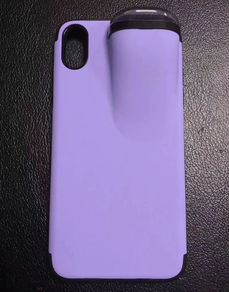 2 в 1 силиконовый чехол для телефона для iPhone 11 Pro Max Xs Max Xr X 10 8 7 Plus с держателем AirPods чехол для телефона AirPods Прямая поставка