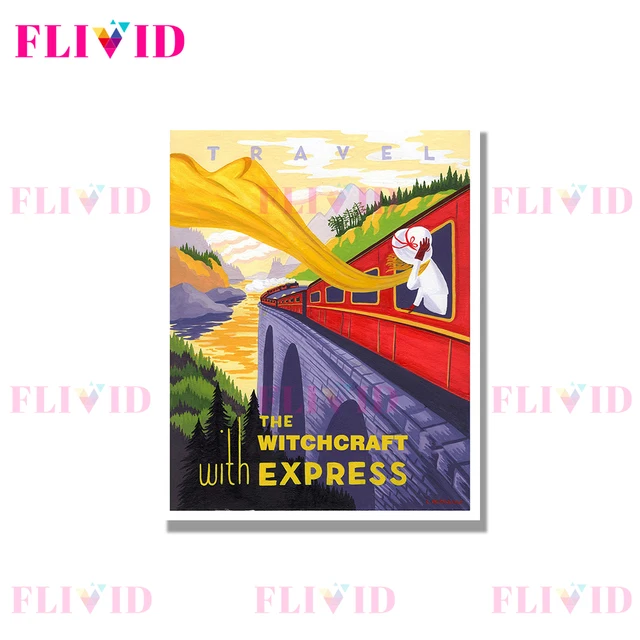 Famous Movie Witchcraft School Cartoon Scenery Nordic Poster Wall Art Canvas Painting Wall Pictures For Living Room Unframed O