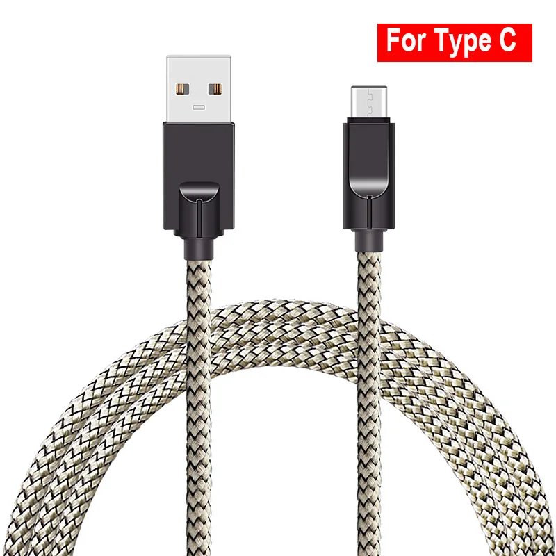 Золотой Кабель для быстрой зарядки usb type C нейлоновая строка данных для Android кабель для быстрой зарядки type-C для мобильных телефонов Xiaomi 2.5A 1M - Цвет: Золотой