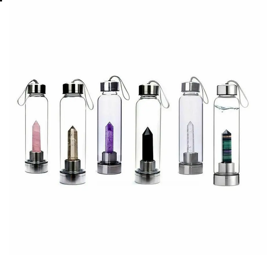 500ml Natural Crystal Column Water Cup Quartz Crystal Cup Mineral Sample Of Energy Stone For Domestic Drinking