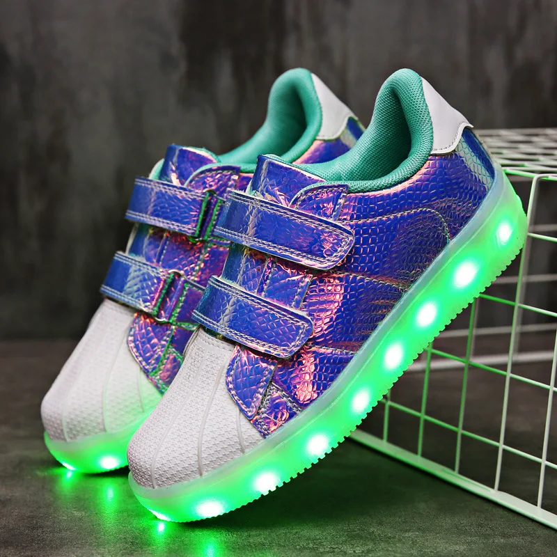 Детские светящиеся кроссовки с USB подсветкой обувь со светодиодной для мальчиков