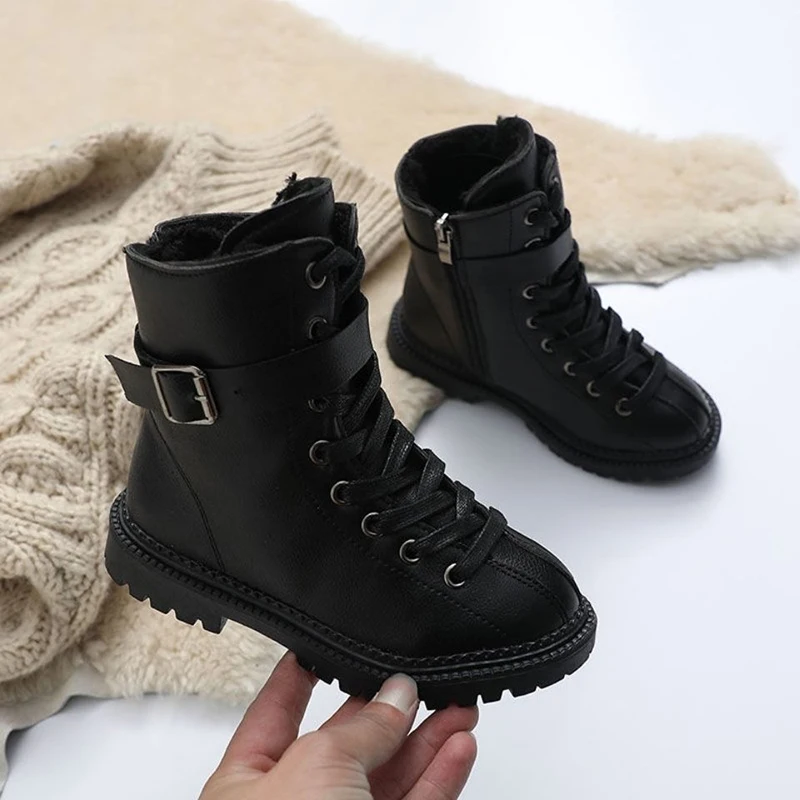 

Children's Martin Boots 2020 Autumn Winter Boys' Cotton Boots Fashion Casual Fleece-lined Girls' Shoes Short Boots For Little
