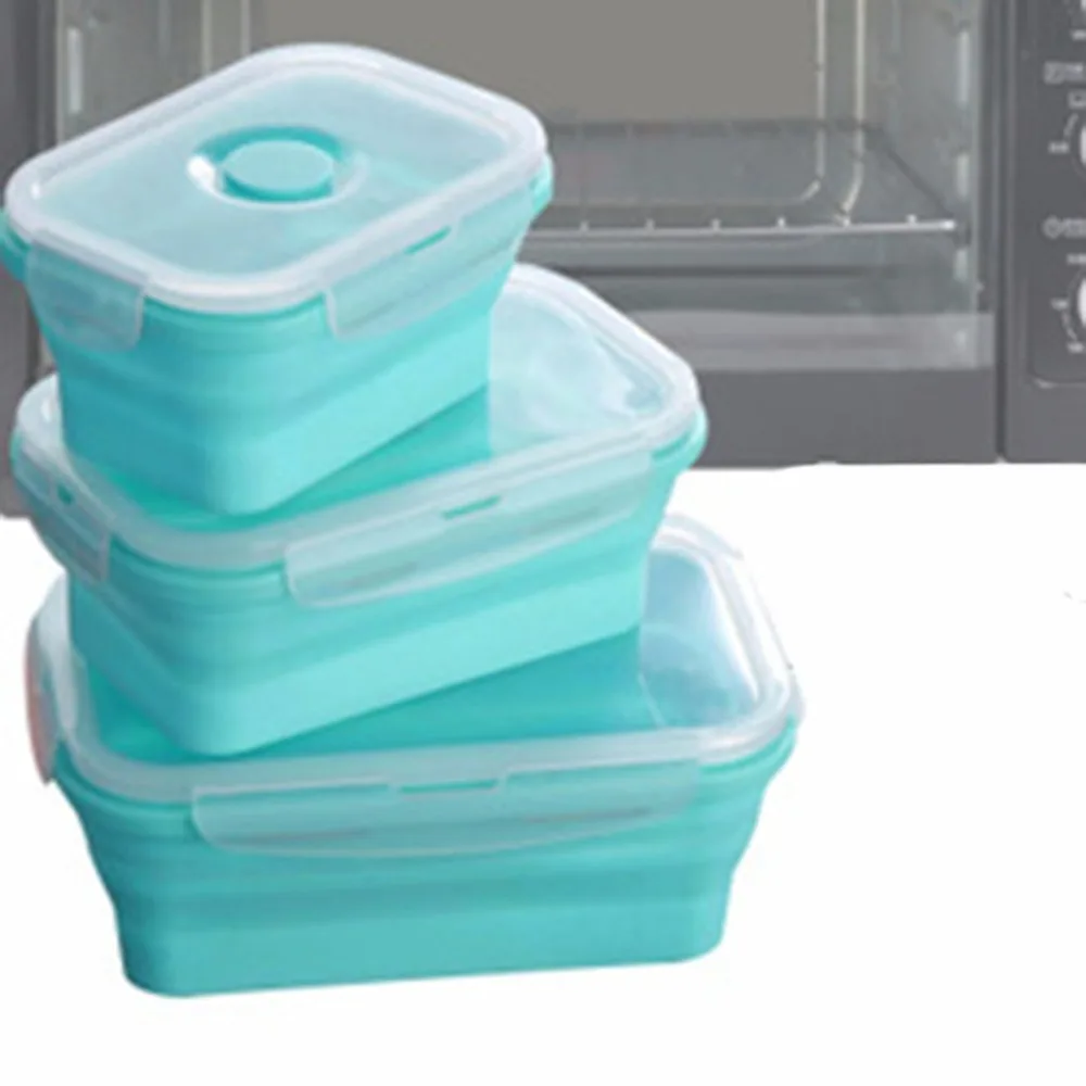 Large Capacity Silicone Portable Lunch Box 750ml Microwave Oven Bowl Bento Box Food Storage Lunch box