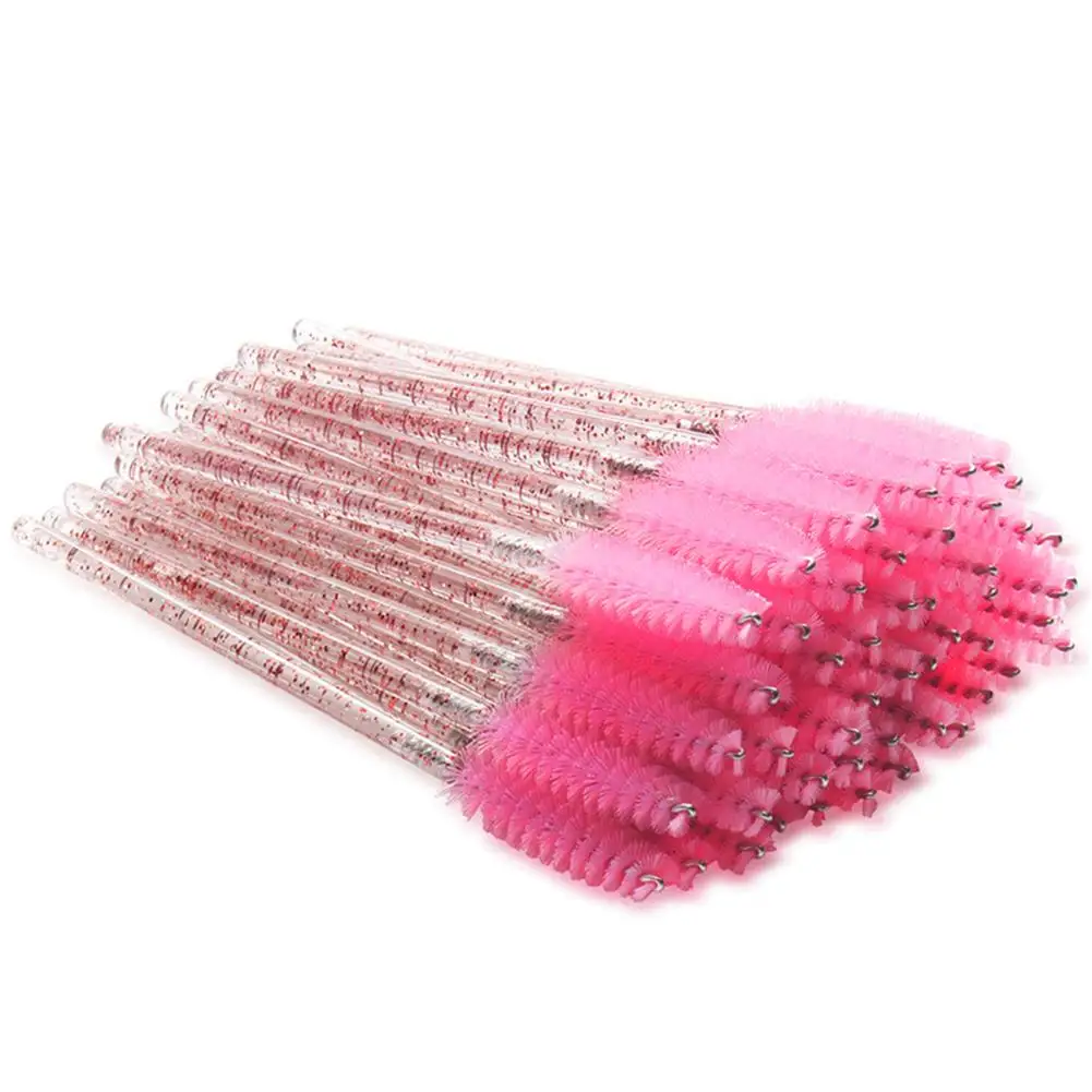 Pink Ins 50Pcs Eyelash Brushes Makeup Brushes Disposable Mascara Wands Applicator Spoolers Eye Lashes Cosmetic Brush Makeup Tools - Цвет: Pink