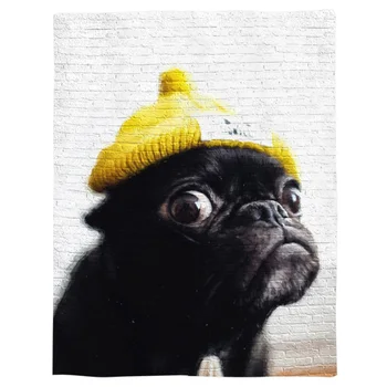 

Wall Animal Dog Retro Spring and Autumn Soft Flannel Blanket Office Siesta Blanket Sofa Bed Blanket