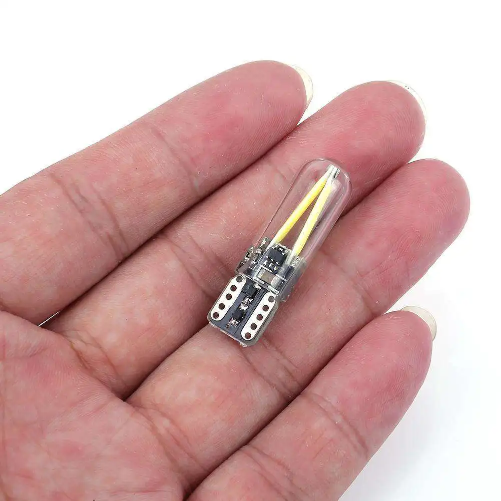  10PCS Led W5W T10 cob glass car light Led reading bulb lamp Auto Parking Bulbs Car Reading Dome Lam