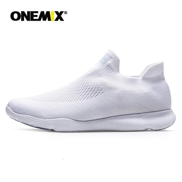white ONEMIX мужская обувь для бега для wo мужчин сетчатая трикотажная Подушка кроссовки для тенниса дезодорант стелька уличная спортивная прогулочная беговая Обувь - Цвет: white