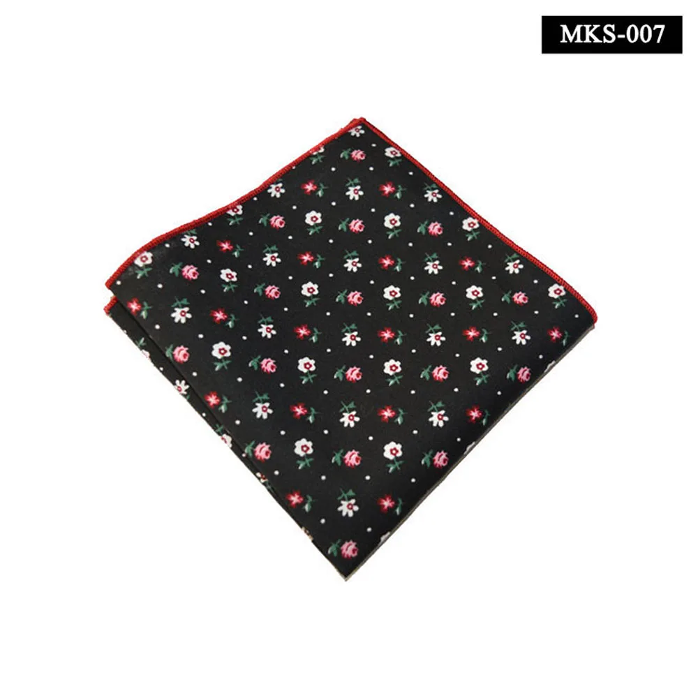 MKS007 Мужской Карманный квадратный платок Красочный Цветочный платок с принтом вечерние свадебные - Цвет: MKS007