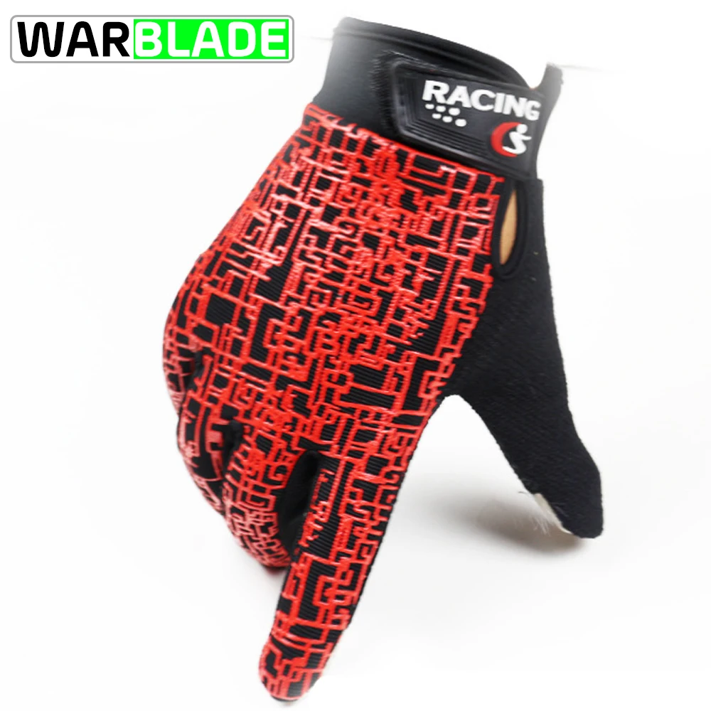 WarBLade мужские перчатки полный палец Перчатки для фитнеса работа Guantes Eldiven синий красный черный оранжевый быстросохнущие Guantes Ciclismo - Цвет: red
