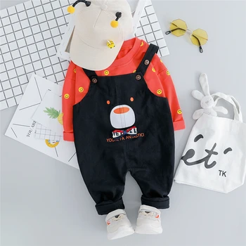 

HYLKIDHUOSE Autumn Baby Boys Girls Clothes Suits Toddler Infant Clothing Sets T Shirt Bib Pants Children Casual Costume