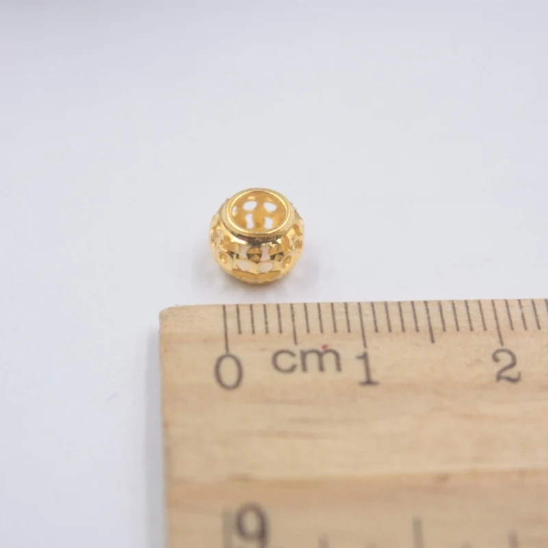 Pendant only Изысканная Подвеска из 18-каратного желтого золота на удачу, полый круглый шар/чистое 18-каратное желтое золото, пшеничный лисий хвост, цепочка, ожерелье, 18 дюймов, подарок для женщин - Цвет камня: Pendant only