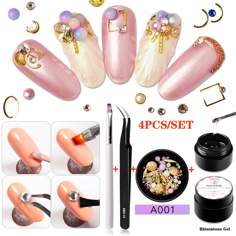Стразы для ногтей 3D смешанные цветные наклейки самостоятельной сборки с