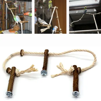 

Pet Bird Parrot Cockatiel Stand Frame Parakeet Cage Ladder Climbing Hammock