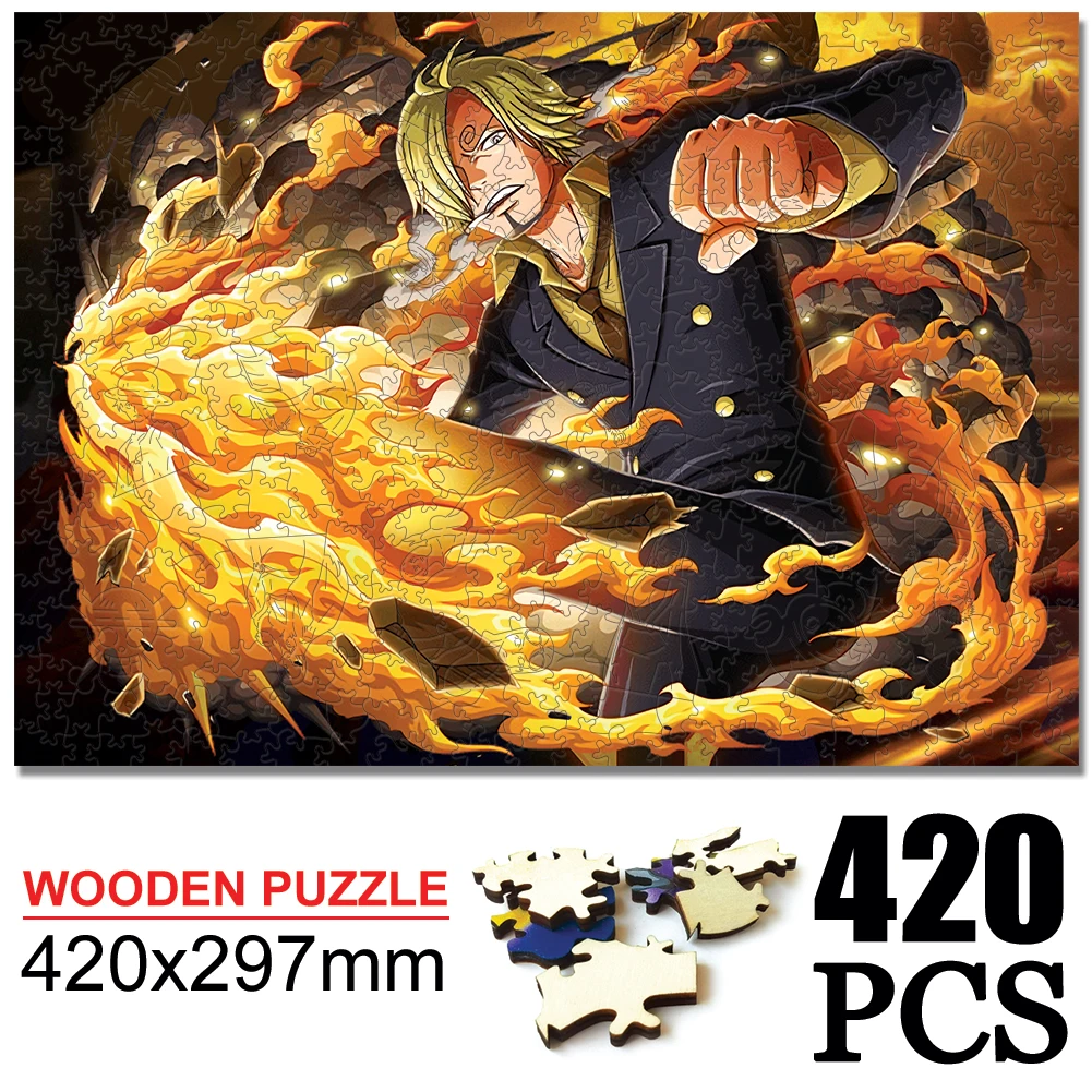 Anime Wood Puzzle Cartoon Art Jigsaw Cartoon Assembly Adults Kids Puzzles Games Wooden Puzzles