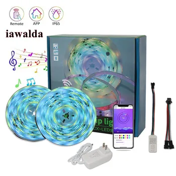 

iawalda RGB Intelligent LED strip SMD 2835 DC12V Waterproof LED light strip Flexible lighting tape For holiday parties