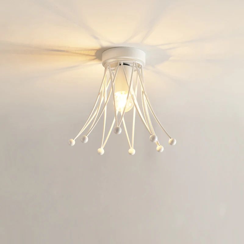 White Lamp Современный светодиодный потолочный светильник золотистого цвета, лампа для прихожей, бара, гостиной, спальни, кухни, черный железный Лофт, офисный дизайнерский осветительный прибор E27 - Цвет корпуса: White Lamp