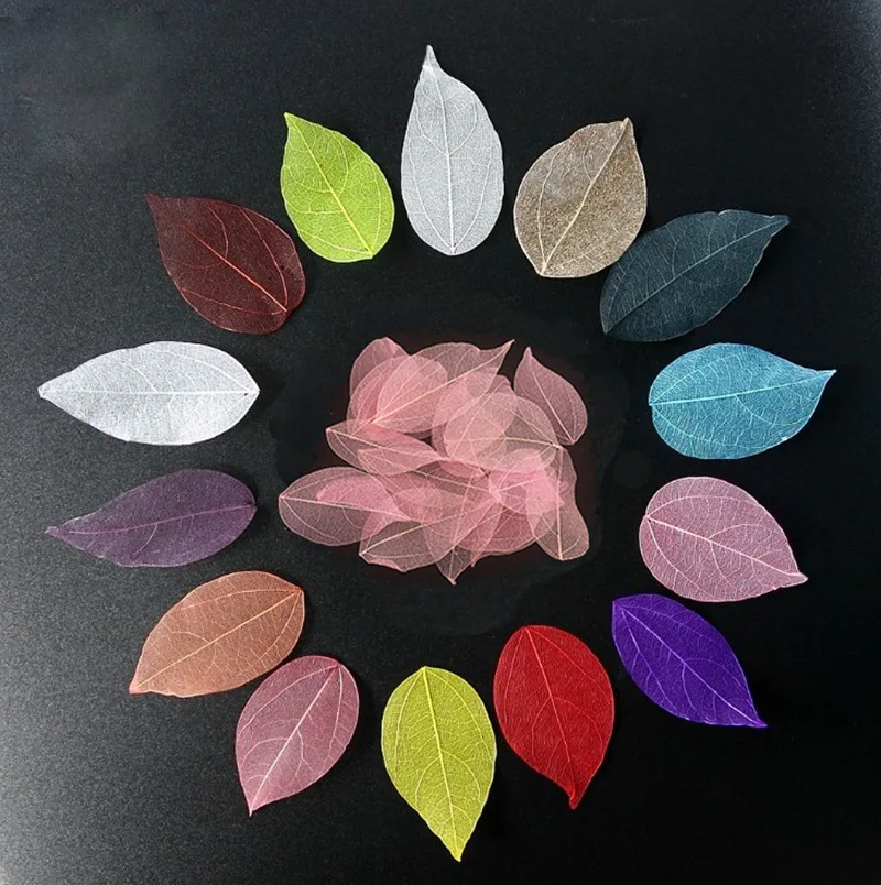 3 Golden Vein Leaf Colour Bookmark Diy Material Silver Vein Candle holders Making Bougeoir Candles Dry Flower Embossing morocco