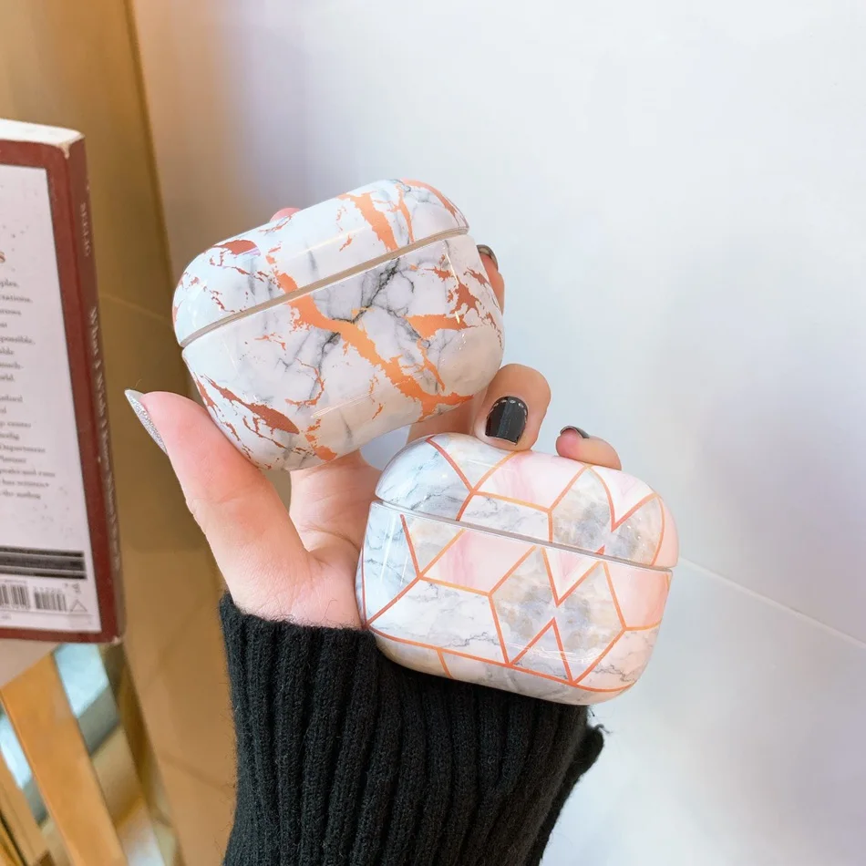 Роскошный чехол для наушников с мраморным узором для Airpods Pro Чехол милый Жесткий Чехол для Apple Air Pods Pro 3 Earpods Pro Чехол для зарядки