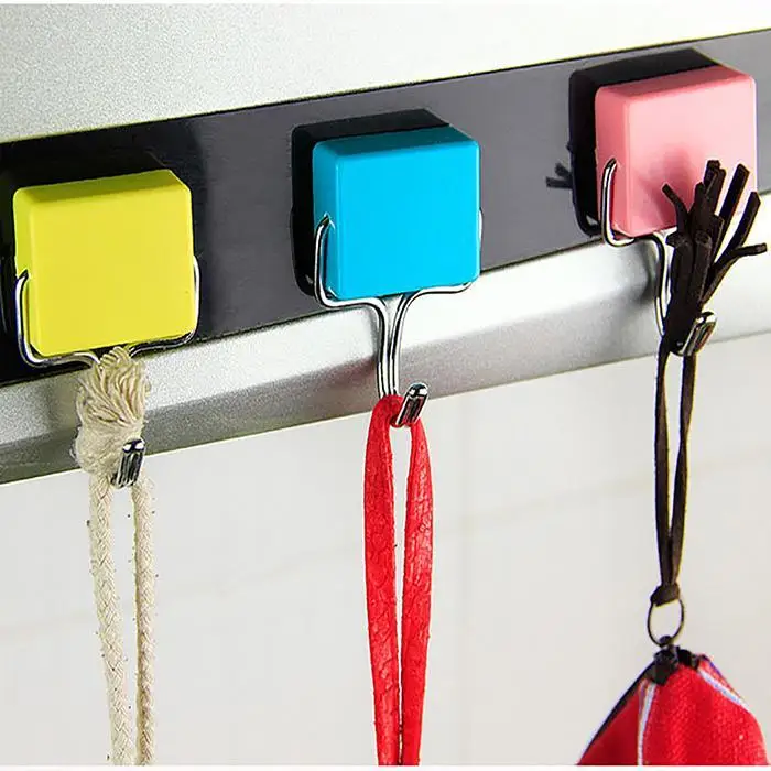 3 Color Hook Durable Practical Strong Adsorption Seamless Hook Home Magnetic Hooks Kitchen hook of bearing 2Kg goods