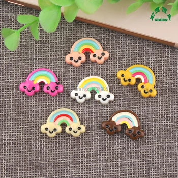 

Slime Charm Beads Cute Colorful Rainbow 10pcs 24mm Resin Cabochon for DIY Phone Case Handmade Art Craft