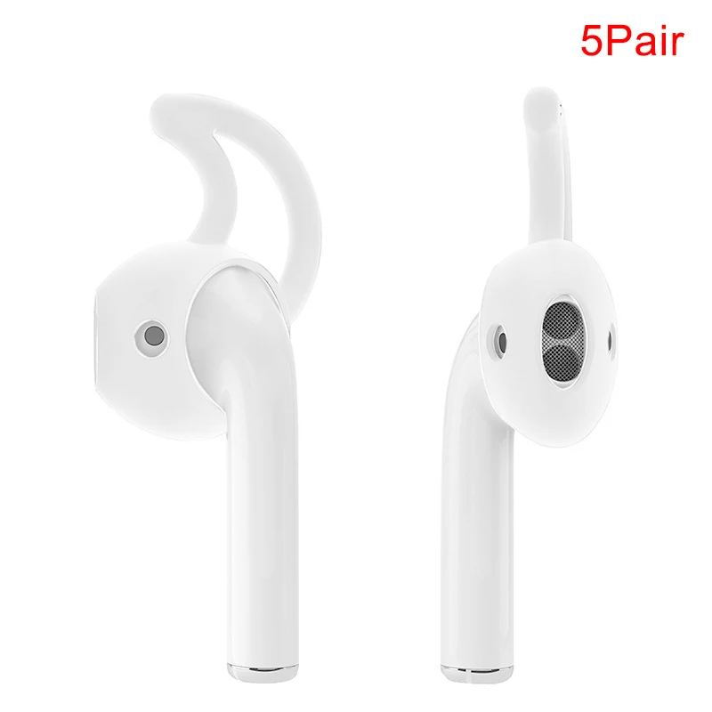 Мягкие силиконовые крючки для ушей держатель для наушников для Apple AirPods спортивные аксессуары LHB99 - Цвет: 5 pair White