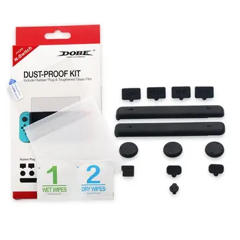 

Dust-proof Protective Kit For Switch Console Silicone Plug Ultra Thin Tempered Toughened Glass Screen Film Game Accessories