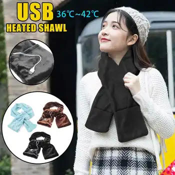 

Electric Heated Shawl Heating Scarf Winter Warming Neck Hand Portable USB ed Soft Ourdoor Indoor Car Home 18x148cm