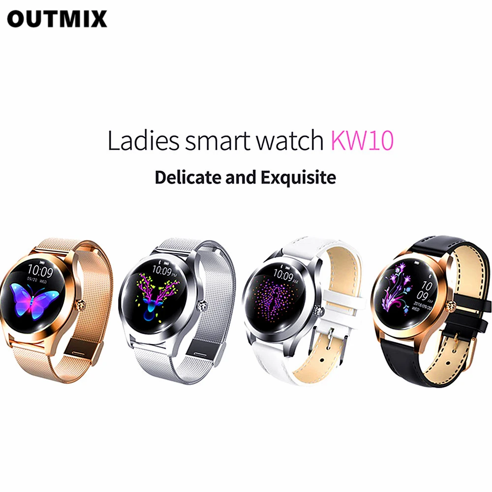 

OUTMIX IP68 Waterproof Smart Watch Women Lovely Bracelet Heart Rate Monitor Sleep Monitoring Smartwatch Connect IOS Android